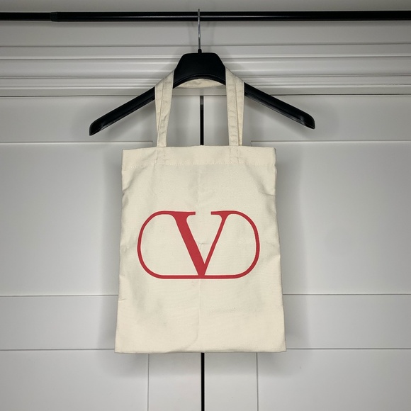 Valentino Beige Logo Tote Bag - Picture 1 of 3
